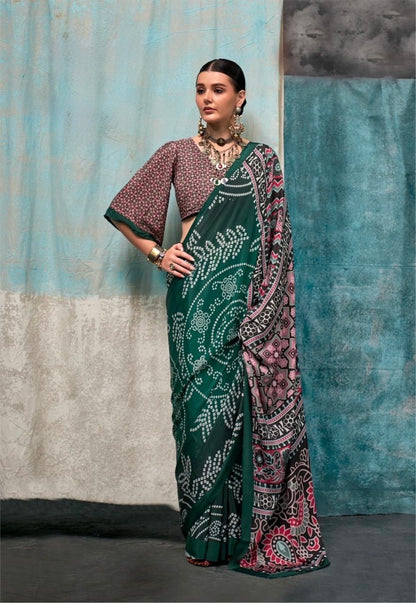 Pure Crepe Saree with Elegant Design and Matching Blouse Piece – Festive & Wedding Wear for Women