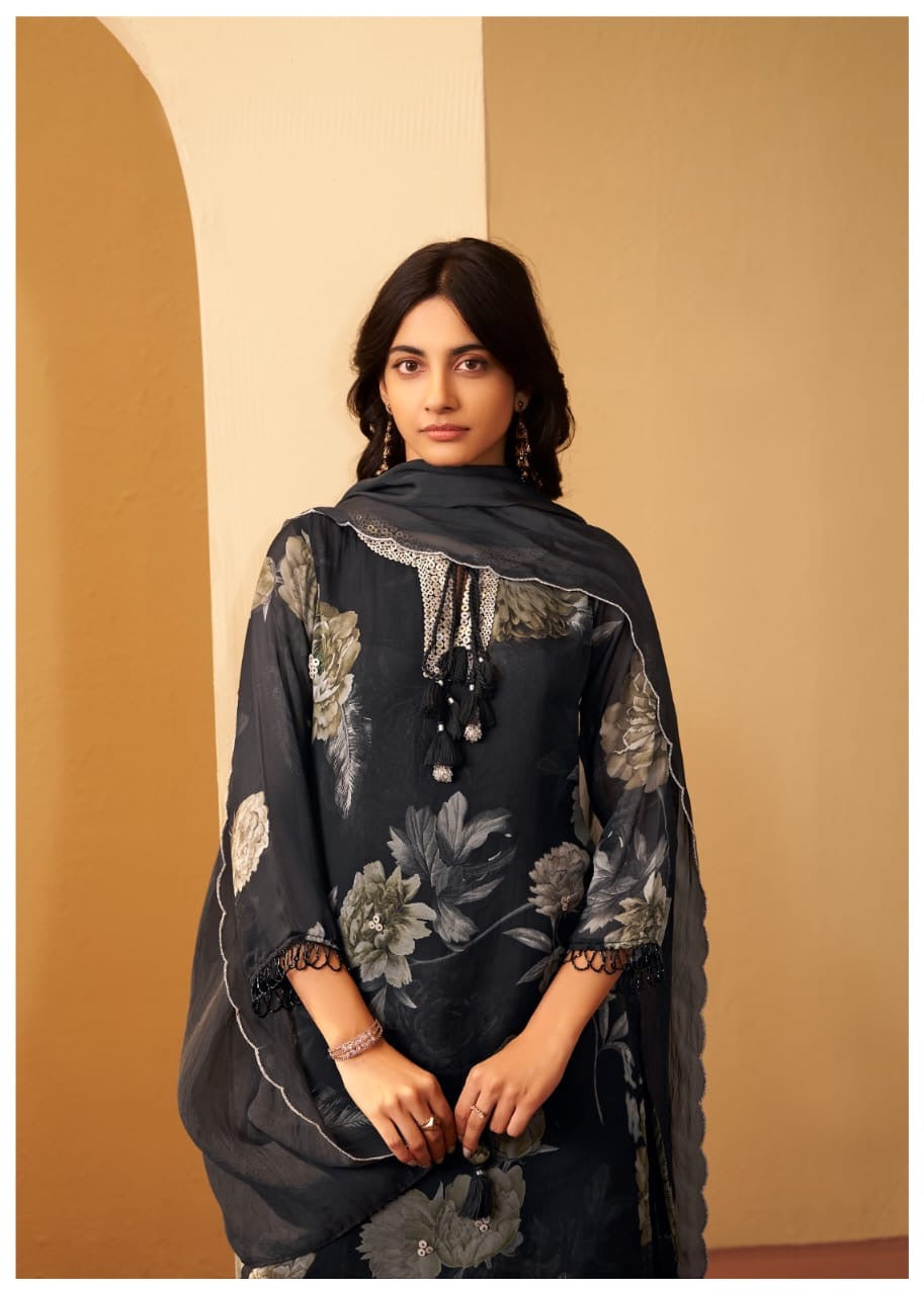 Organza Kurta Pant Dupatta Set with Detailing Work – Women’s Ethnic Wear (Sizes M–XXL)