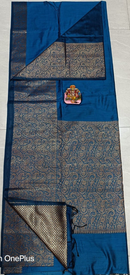 Pure Muga Cotton Mohapar Saree with Brocade Blouse Piece for Women – Soft Draping Fabric