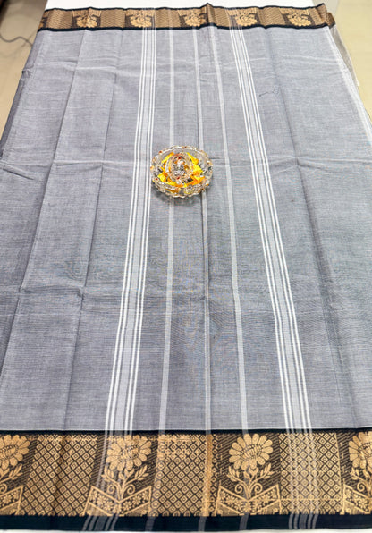 Chettinad Pure Cotton Saree with Zari Border – 80 Count, 20 Colours, 5.5m Length