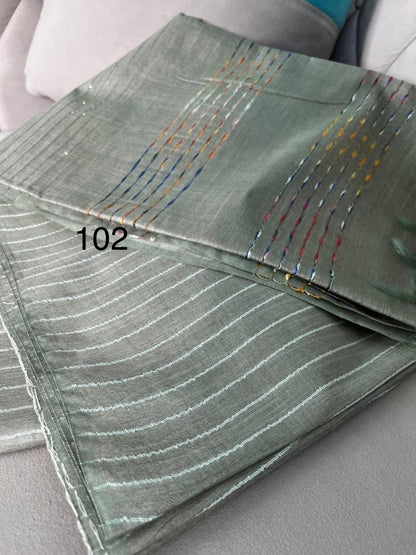 Kota Doria Stepal Saree with Lab Lab Design and Zari Border – Lightweight Festive Wear