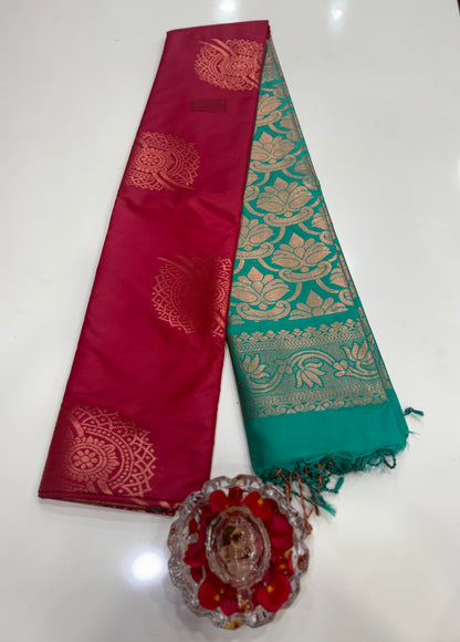 Kanchi Soft Silk Saree with Zari Weaving and Traditional Motifs – Wedding and Festive Wear