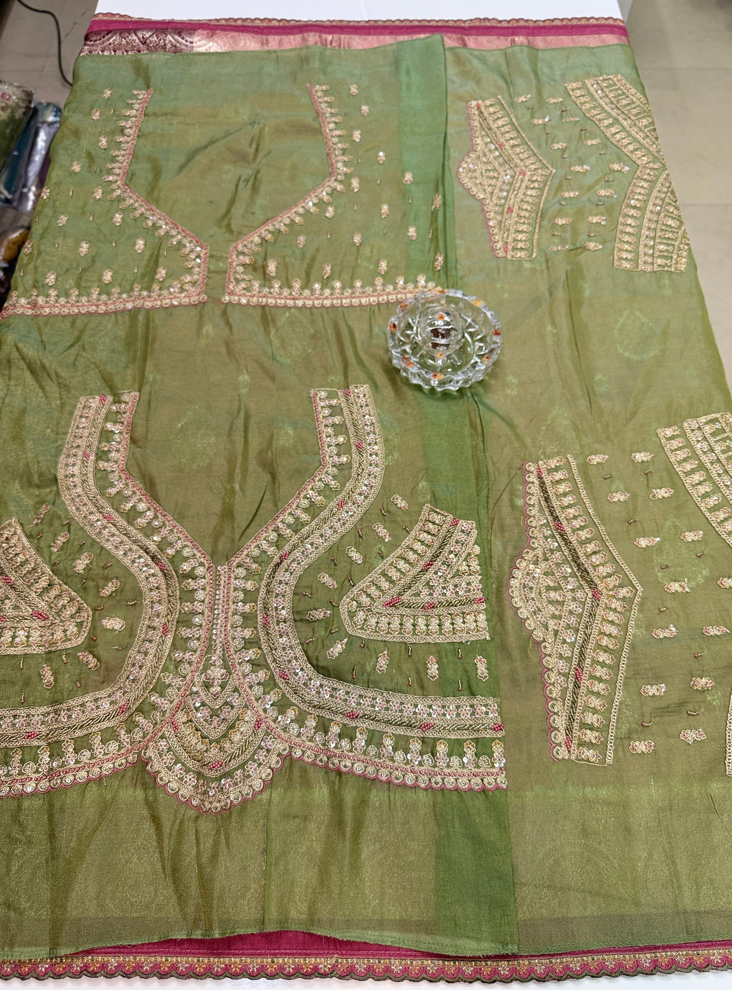 Premium Viscose Silk Saree with Heavy Embroidered Designer Blouse – Wedding and Bridal Wear