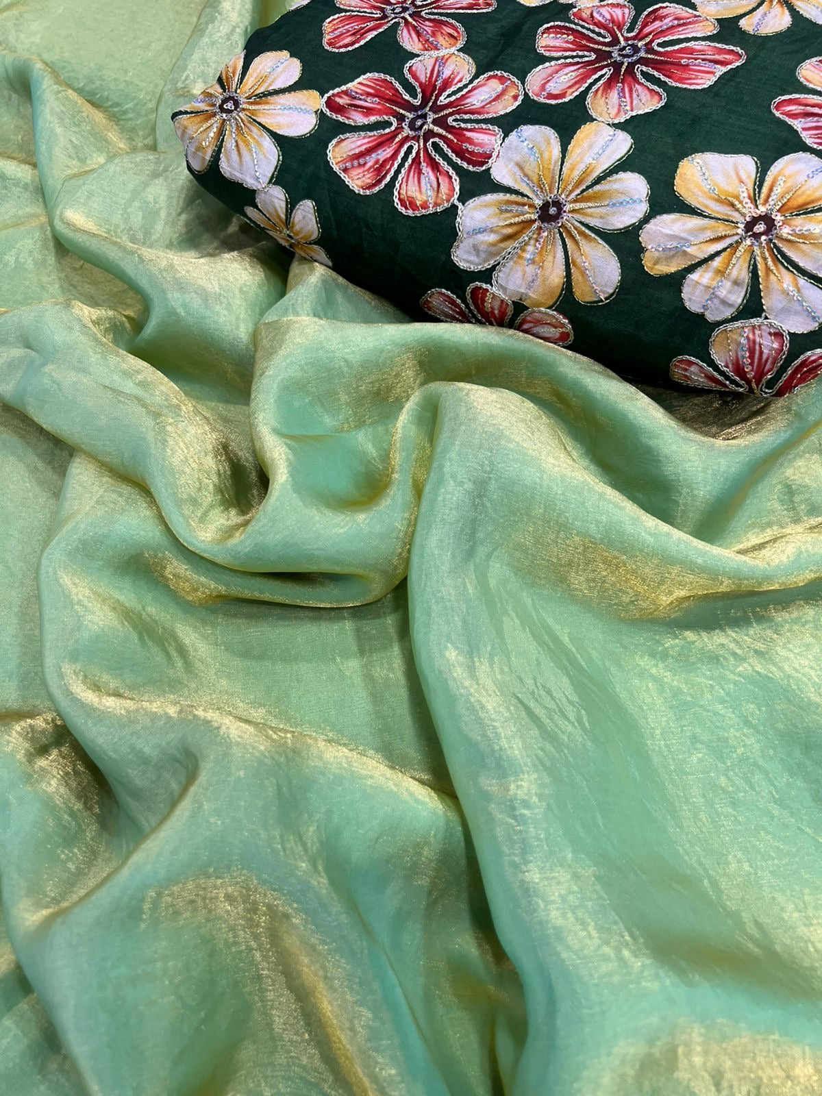 Space Soft Silk Saree with Digital Print Blouse – Lightweight Festive and Party Wear Saree for Women