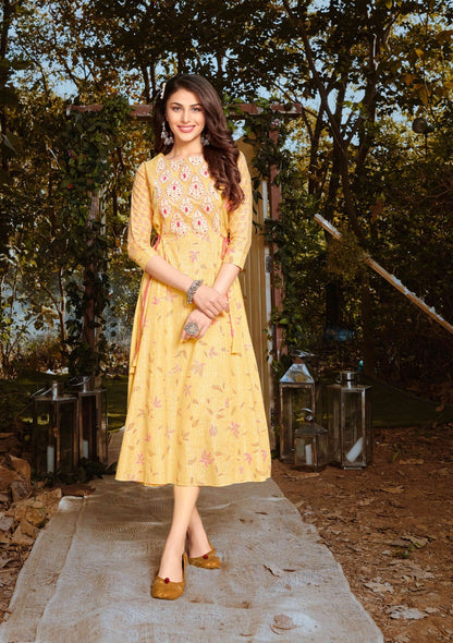 Viscose Lurex Block Print Midi Dress with Katha Work – Women’s Plus Size Casual Wear (XXL, 3XL)