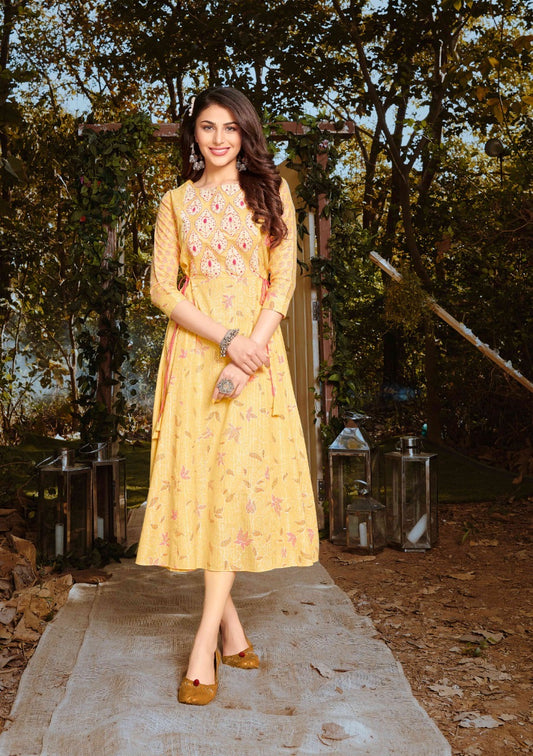 Viscose Lurex Block Print Midi Dress with Katha Work – Women’s Plus Size Casual Wear (XXL, 3XL)