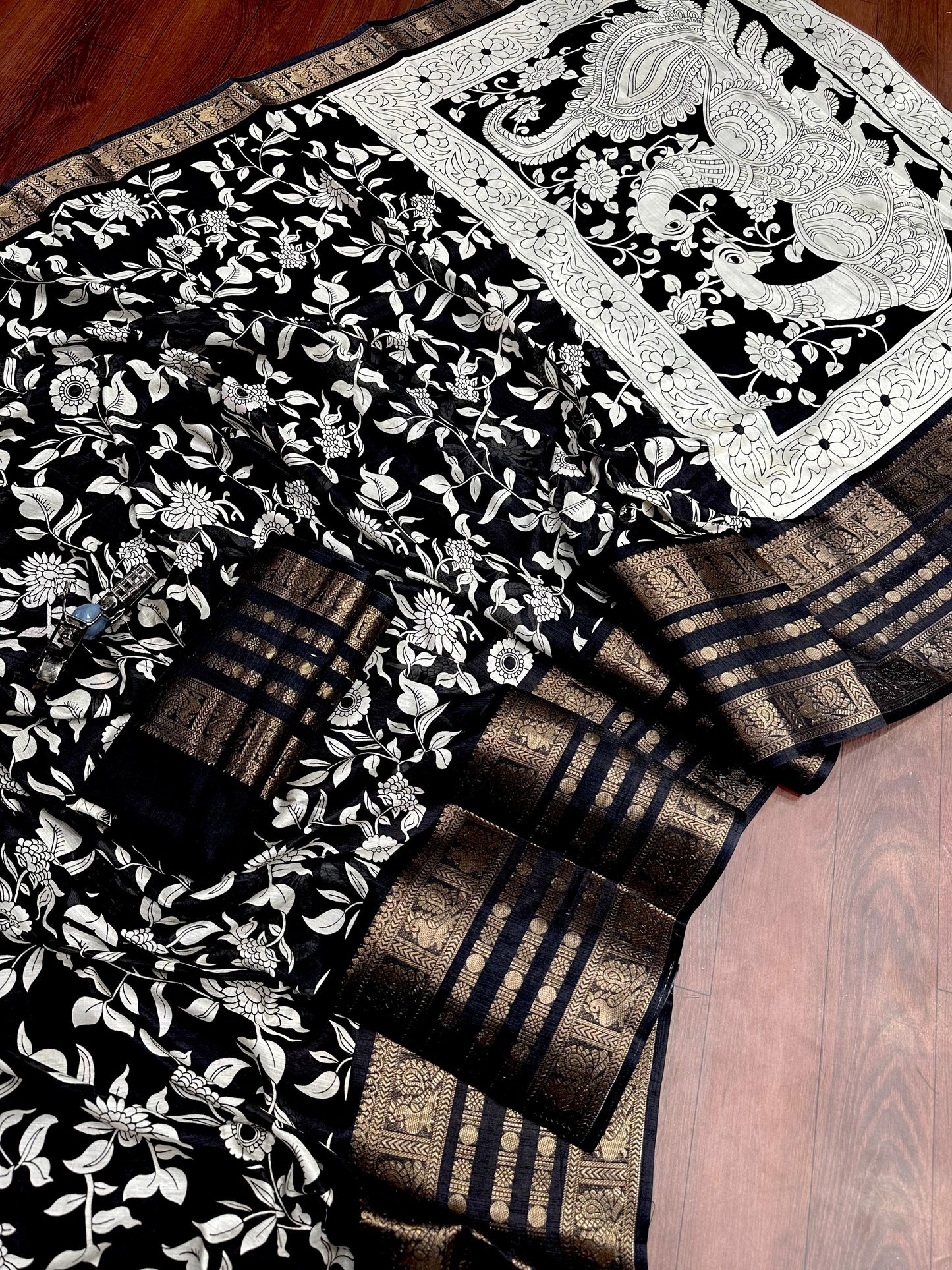 Dola Silk Saree with All-Over Jari Work and Jacquard Border for Women