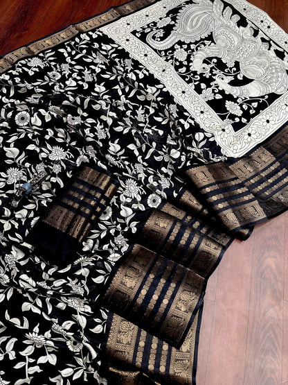 Dola Silk Saree with All-Over Jari Work and Jacquard Border for Women