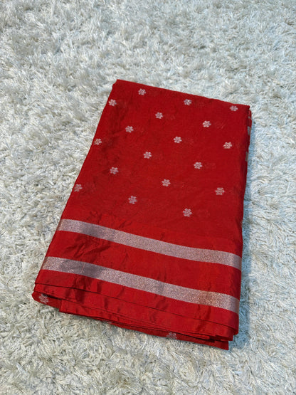 Banarasi Dyeable Soft Silk Saree with Zari Booti Weaving for Women – Festive Wear