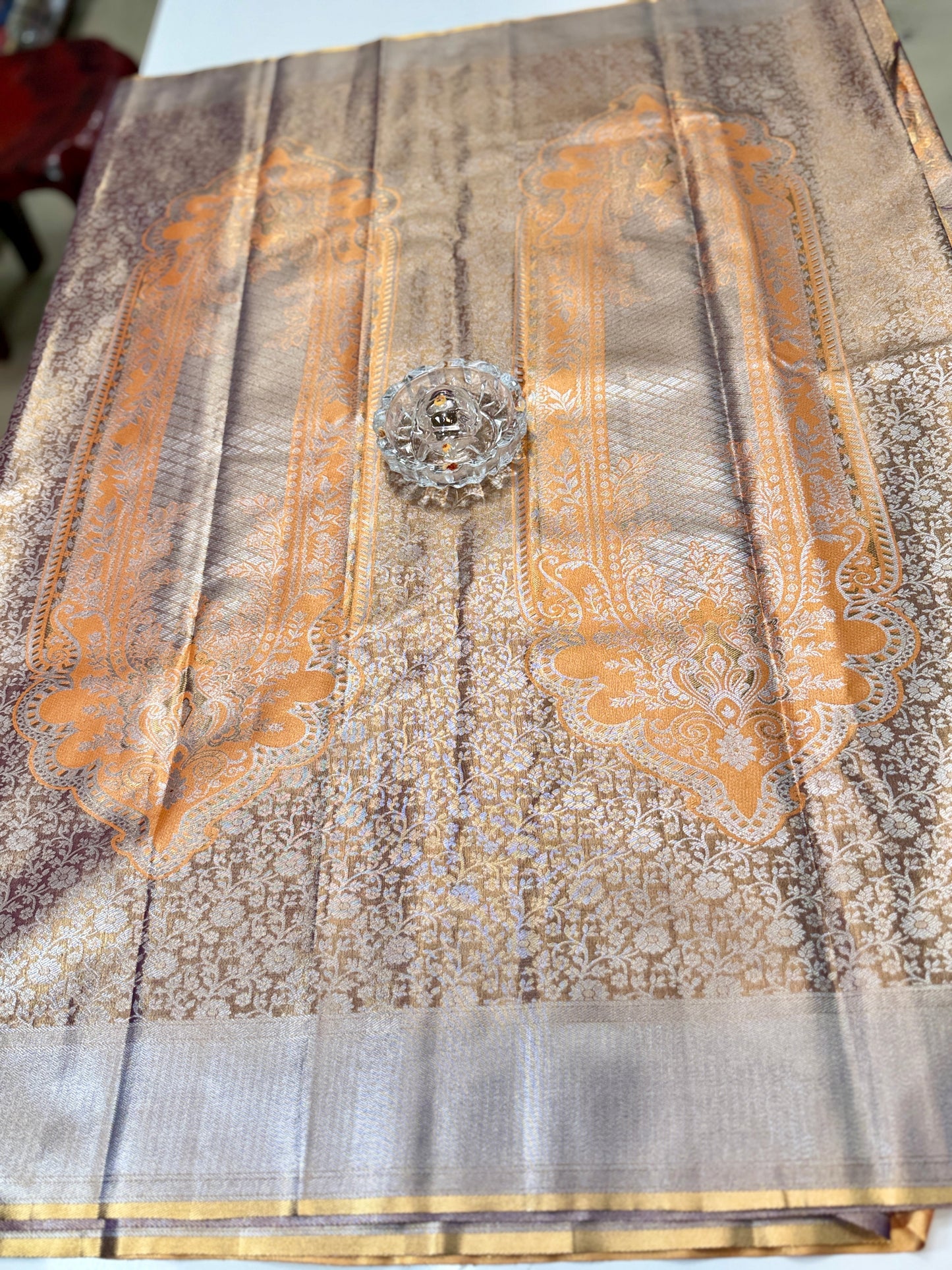 Semi Pattu Silk Saree with Zari Border and Contrast Pallu for Women