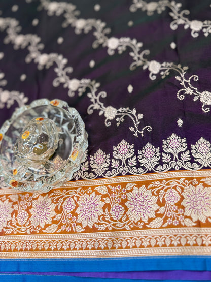 Mashru Katan Silk Saree with Zari Weaving Border and Blouse – Festive Wear for Women