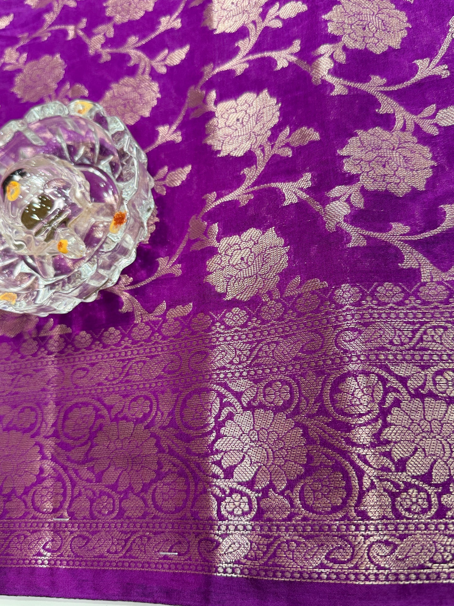 Banarasi Semi Dupion Silk Saree with Zari Floral Jaal Weaving and Blouse Piece for Women