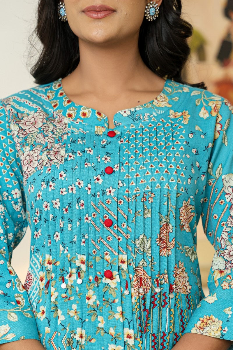 Premium Cotton Kurta Pant Set for Women with Elegant Detailing Work