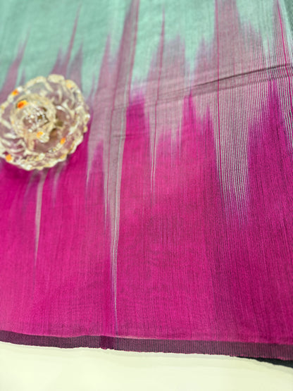 Ikat Kotki Cotton Silk Saree for Women with Matching Blouse Piece – Handwoven Traditional Design