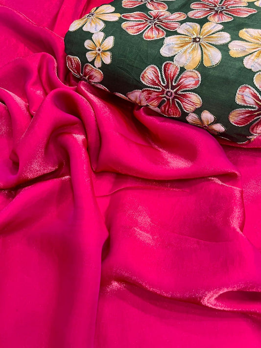 Space Soft Silk Saree with Digital Print Viscose Blouse – Elegant Festive and Party Wear Saree for Women