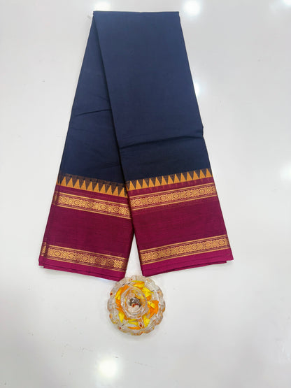 Chettinad Pure Cotton Saree with Zari Border – 80 Count, 20 Colours, 5.5m Length