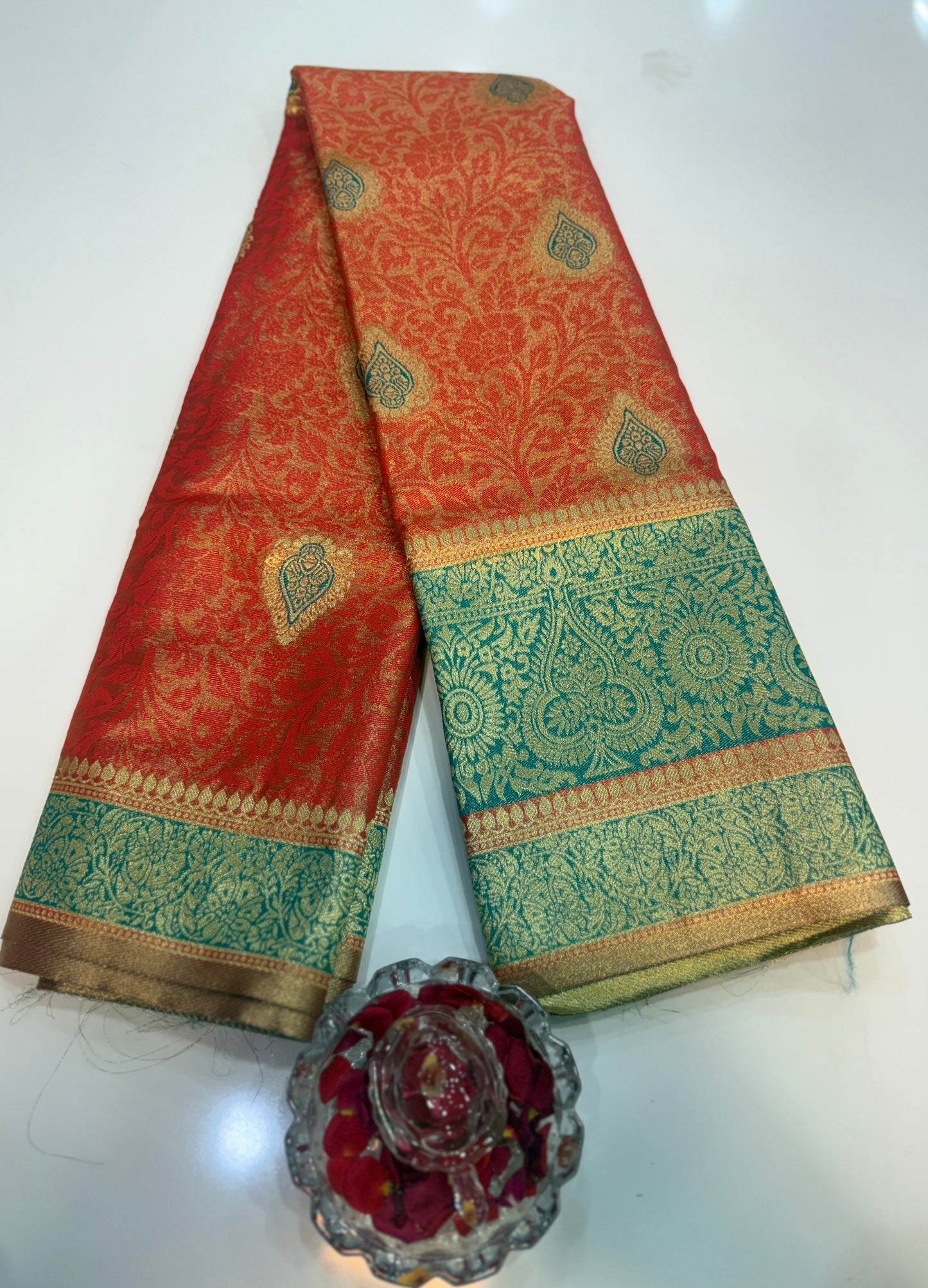 Pure Soft Silk Saree with Rich Zari Weaving and Multicolor Thread Work, Running Silk Blouse