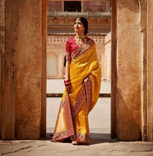 Organza Tissue Silk Saree with Embroidery or Swarovski Work and Heavy Designer Blouse – Party & Wedding Wear for Women