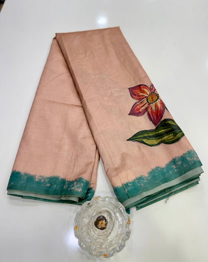 Assam silk saree for women with aari embroidery and paithani motifs, festive wear saree with blouse