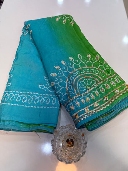 Pure Modal Silk Saree with Embroidered Border and Matching Blouse