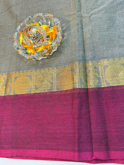 Chettinad Pure Cotton Saree with Zari Border – 80 Count, 20 Colours, 5.5m Length