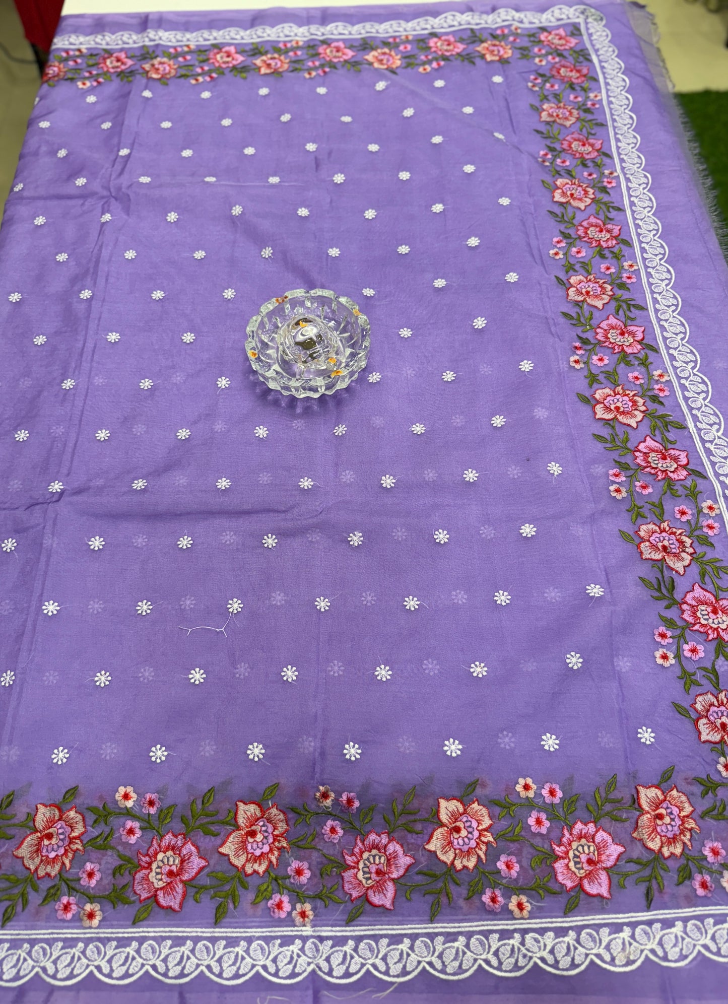 Banarasi Semi-Organza Saree with Embroidery and Fancy Border – Lightweight Festive Saree for Women