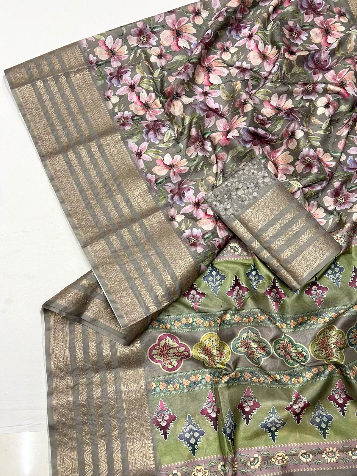 Floral elegance Dola Silk Sarees