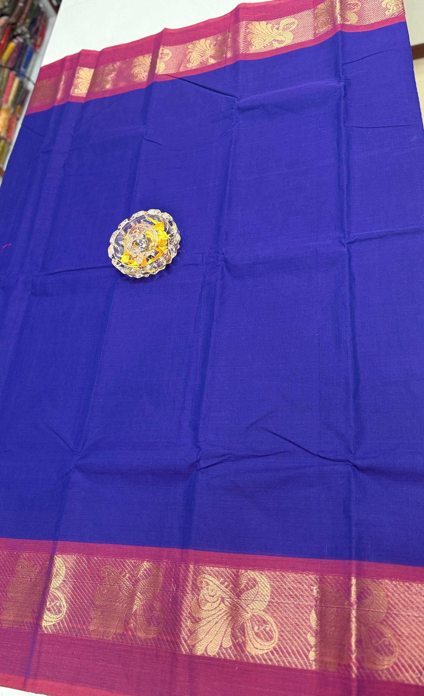 Chettinad Pure Cotton Saree with Zari Border – 80 Count, 20 Colours, 5.5m Length