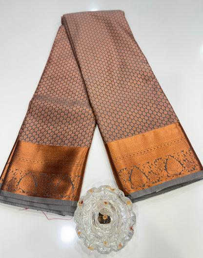 Soft Silk Saree with Traditional Zari Border and All-Over Weaving Design for Women