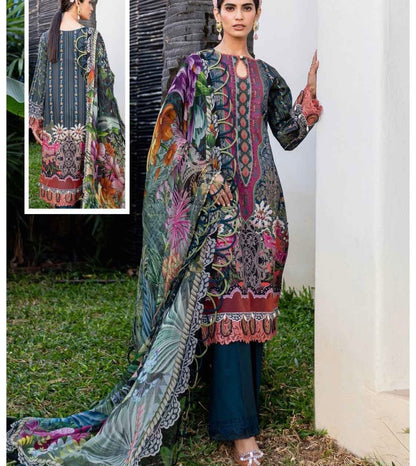 Unstitched Heavy Cotton Printed Dress Material with Mal Mal Dupatta for Women