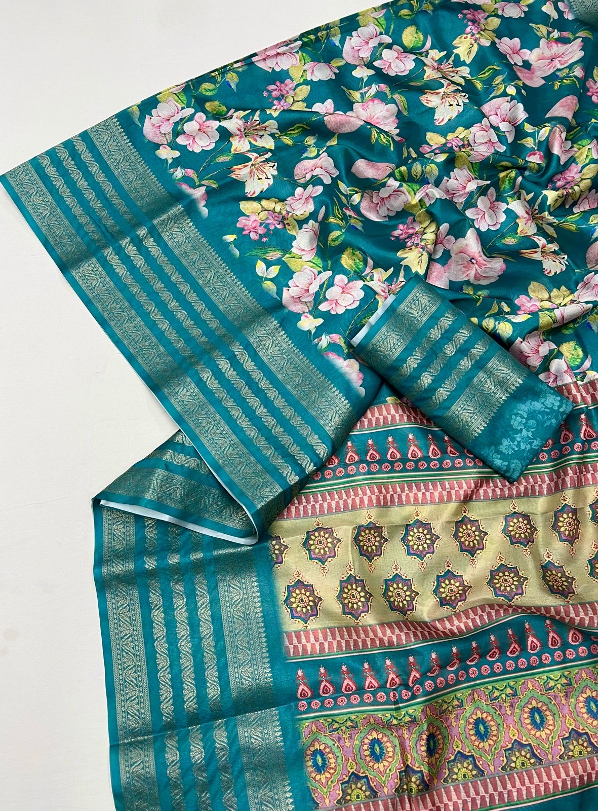 Floral elegance Dola Silk Sarees