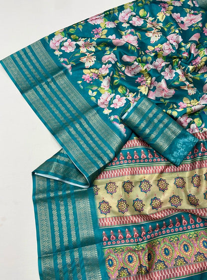 Floral elegance Dola Silk Sarees