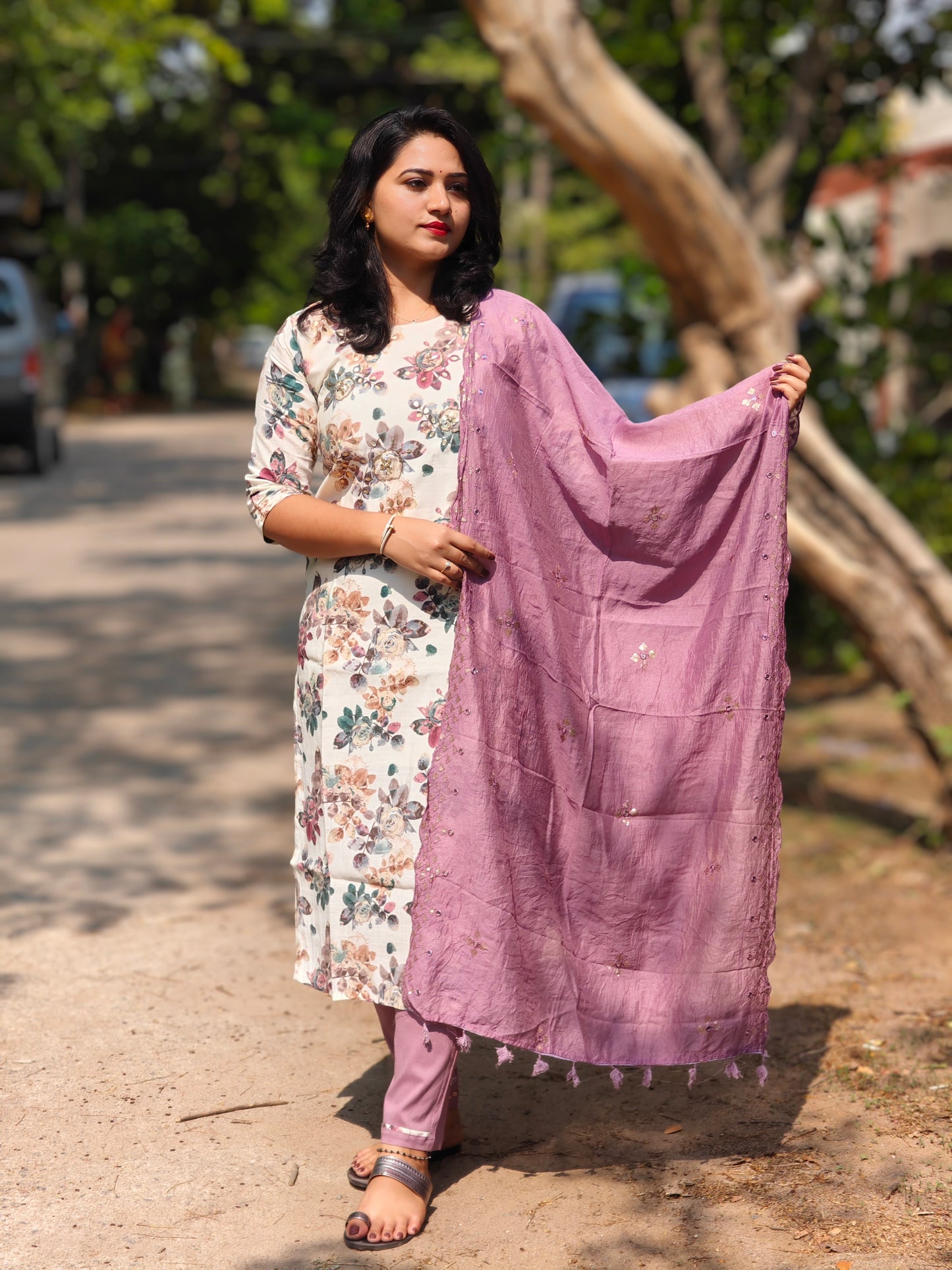 Handcrafted Modal Silk Kurti with Pant & Heavy Work Dupatta – Sizes M to 3XL