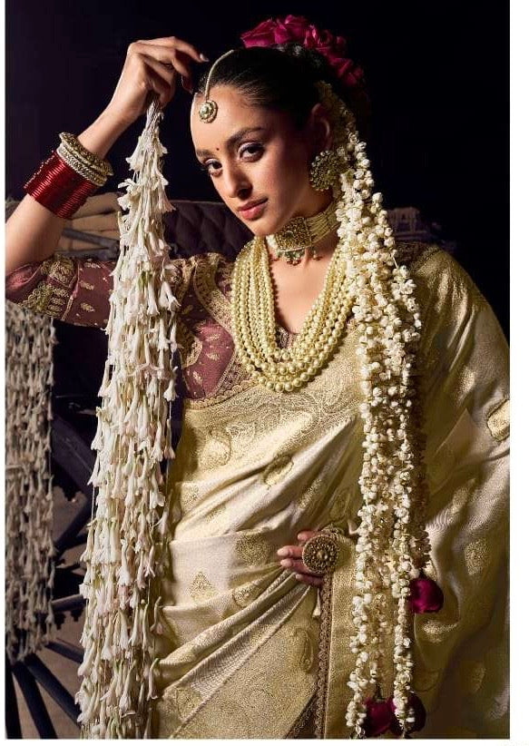 Premium Viscose Silk Saree with Heavy Embroidered Designer Blouse – Wedding and Bridal Wear