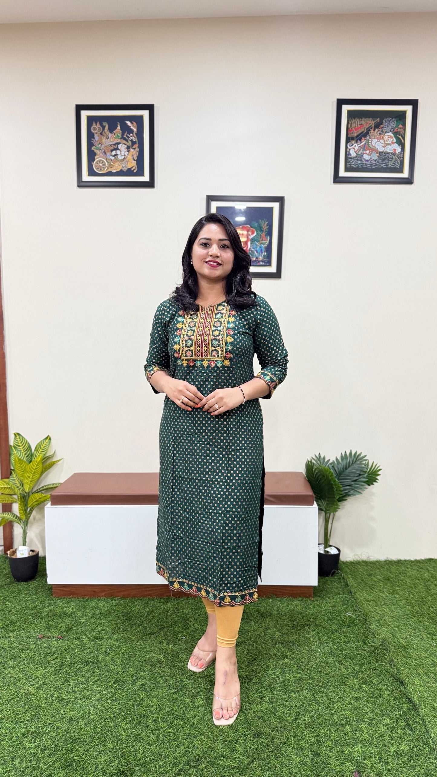 Solid Rayon Kurti Collection for Women with Zari and Thread Embroidery – M to 2XL