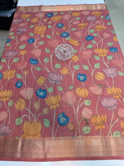 Tussar Art silk saree with handloom weaving and floral pattern for women