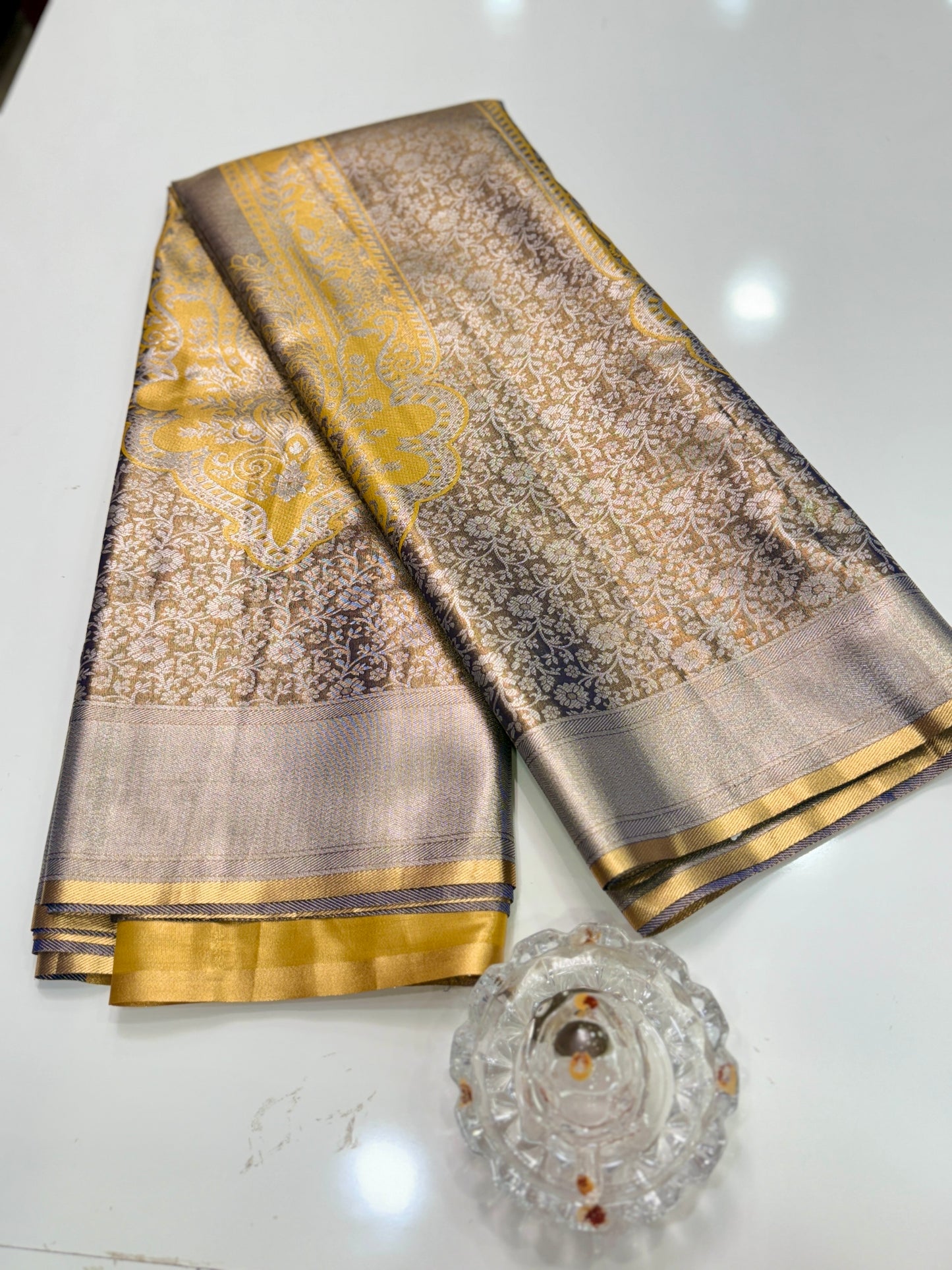 Semi Pattu Silk Saree with Zari Border and Contrast Pallu for Women
