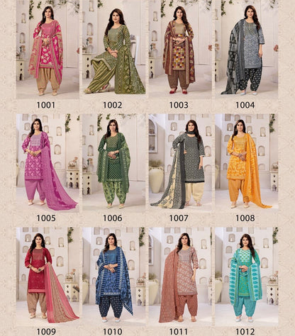 Muska Cotton Embroidered Kurta Patiala Suit Set with Malmal Dupatta for Women