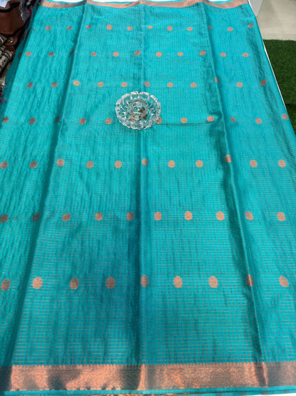 Mangalagiri Semi Pattu Saree with Blouse Piece for Women