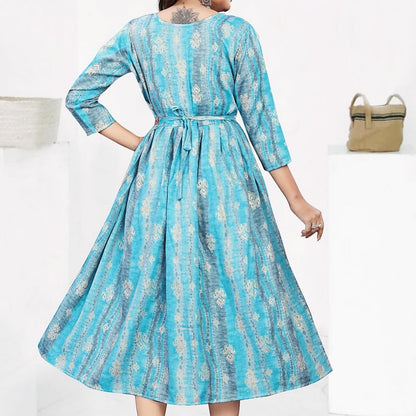 Rayon Capsule Print Relaxed Kurti with Functional Side Zips – XL & XXL