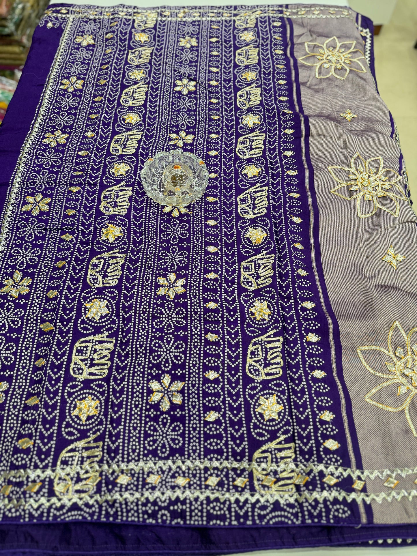 Pure Modal Silk Saree with Embroidered Border and Matching Blouse