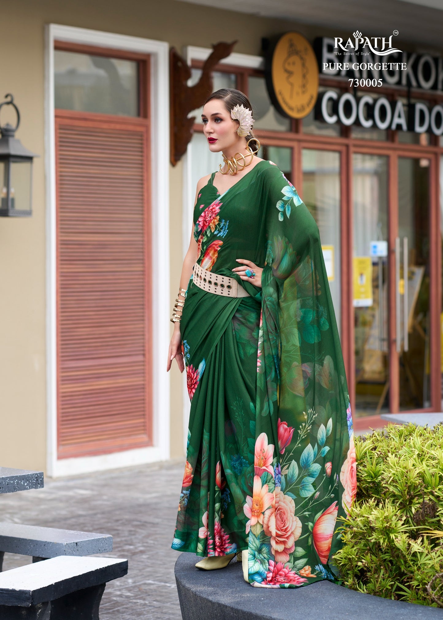 Pure Georgette Saree with Exclusive Digital Prints – Women’s Festive and Party Wear