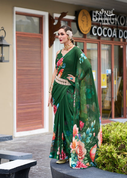 Pure Georgette Saree with Exclusive Digital Prints – Women’s Festive and Party Wear