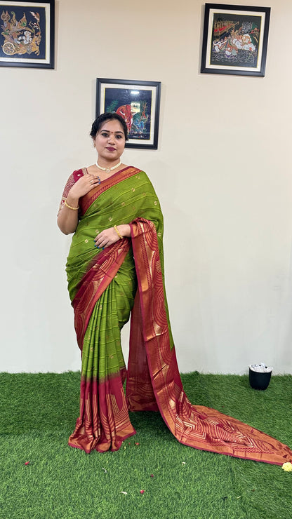 brasso print saree with fancy blouse