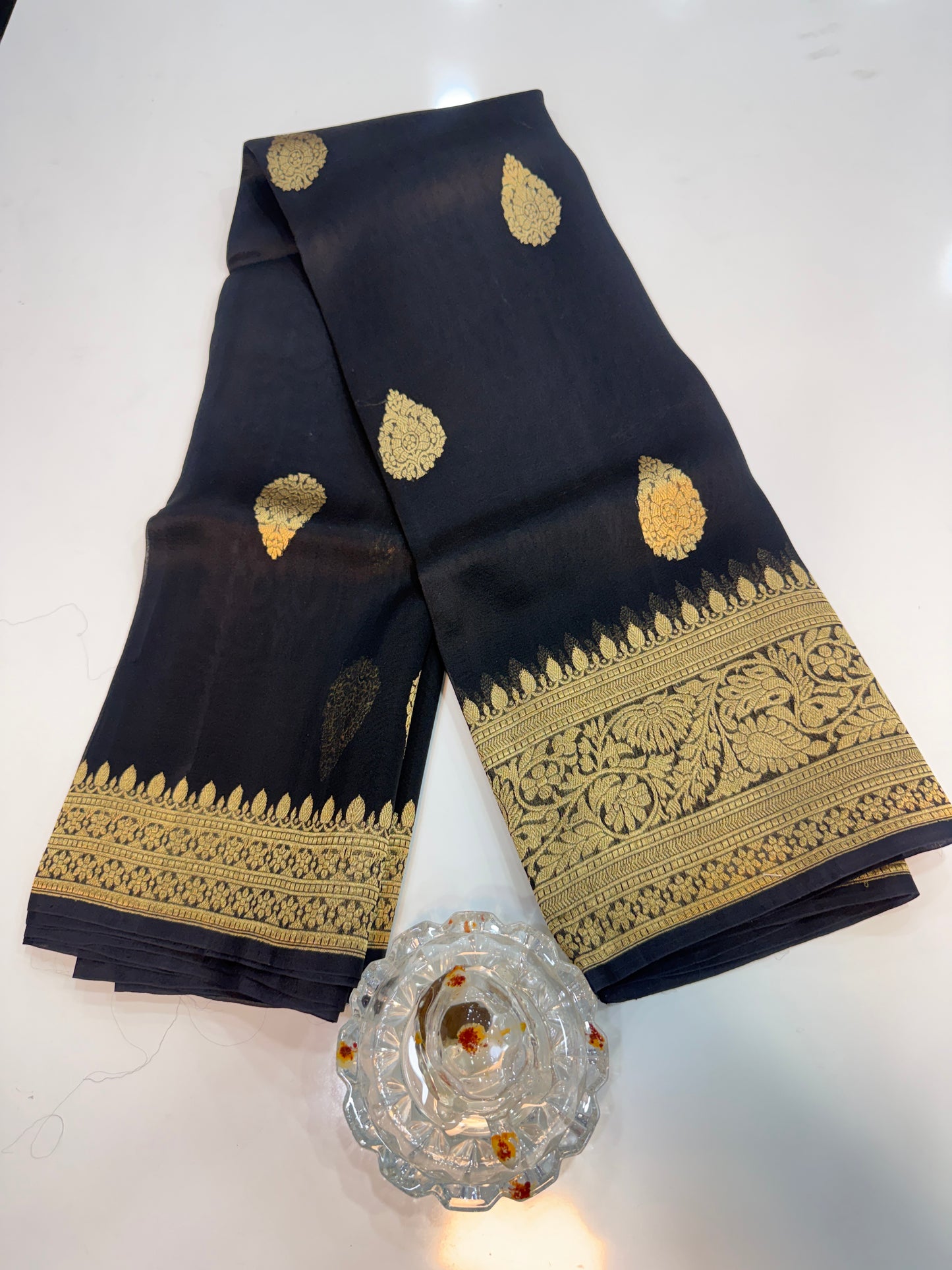Banarasi handloom pure kora organza saree with kaduwa zari weaving and silkmark certified blouse