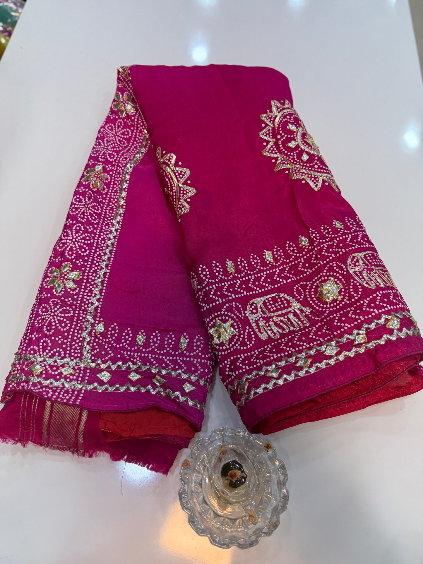 Pure Modal Silk Saree with Embroidered Border and Matching Blouse
