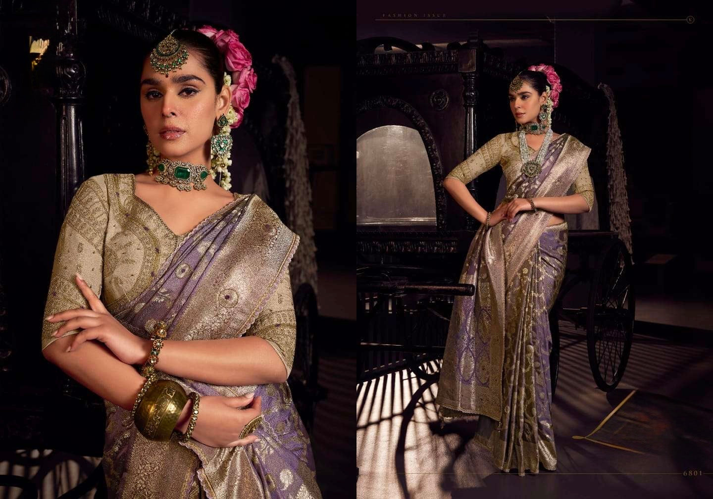 Premium Viscose Silk Saree with Heavy Embroidered Designer Blouse – Wedding and Bridal Wear