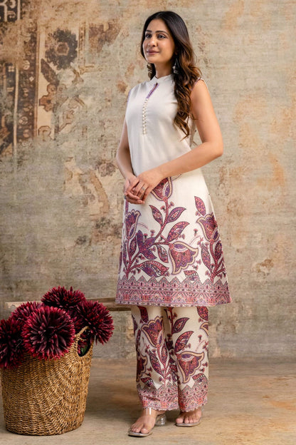 Sleeveless Flex Cotton Kurti Pant Set for Women – Lightweight Daily Wear