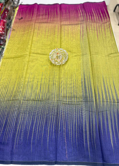 Ikat Kotki Cotton Silk Saree for Women with Matching Blouse Piece – Handwoven Traditional Design