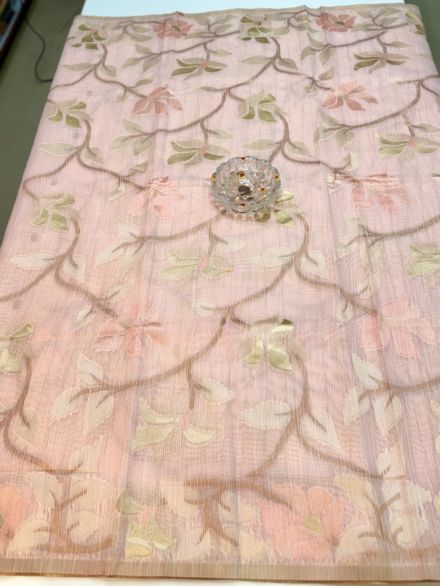 Jamdhani Cotton Saree with Zari Weave and Tassel Pallu – Pastel Festive Wear